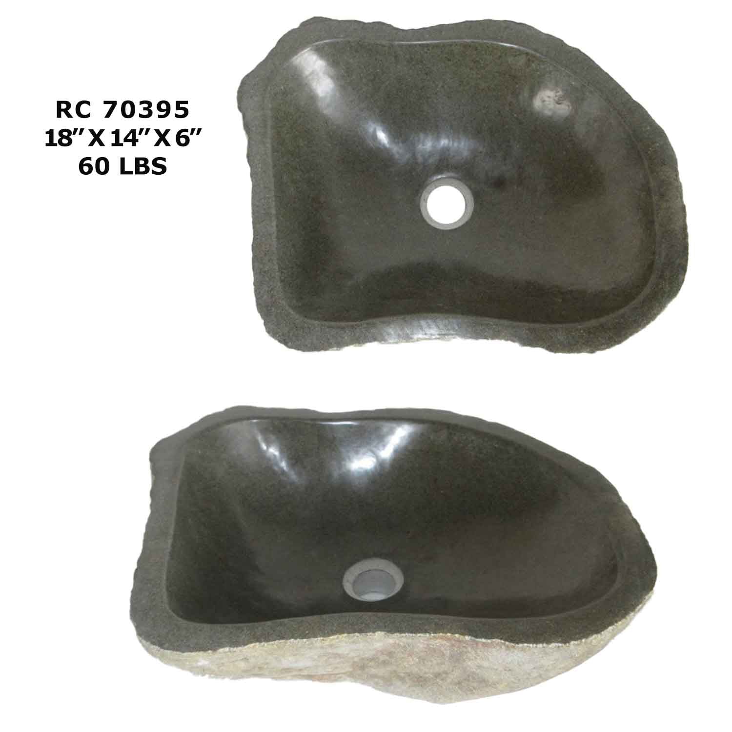 RC70395-Rock Vessel Sink | Natural River Stone Sink for Bathroom