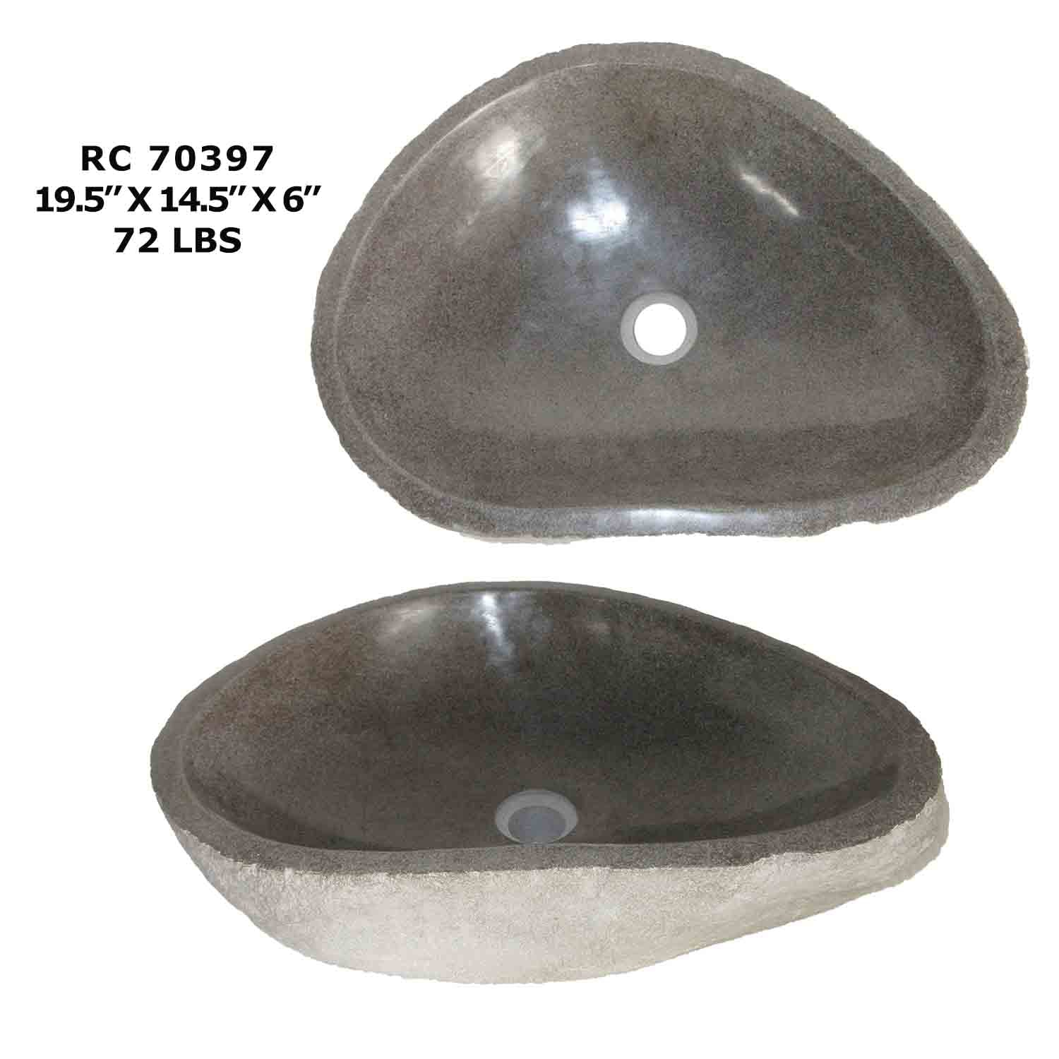 RC70397-Natural River Stone Wash Basin for Bathroom