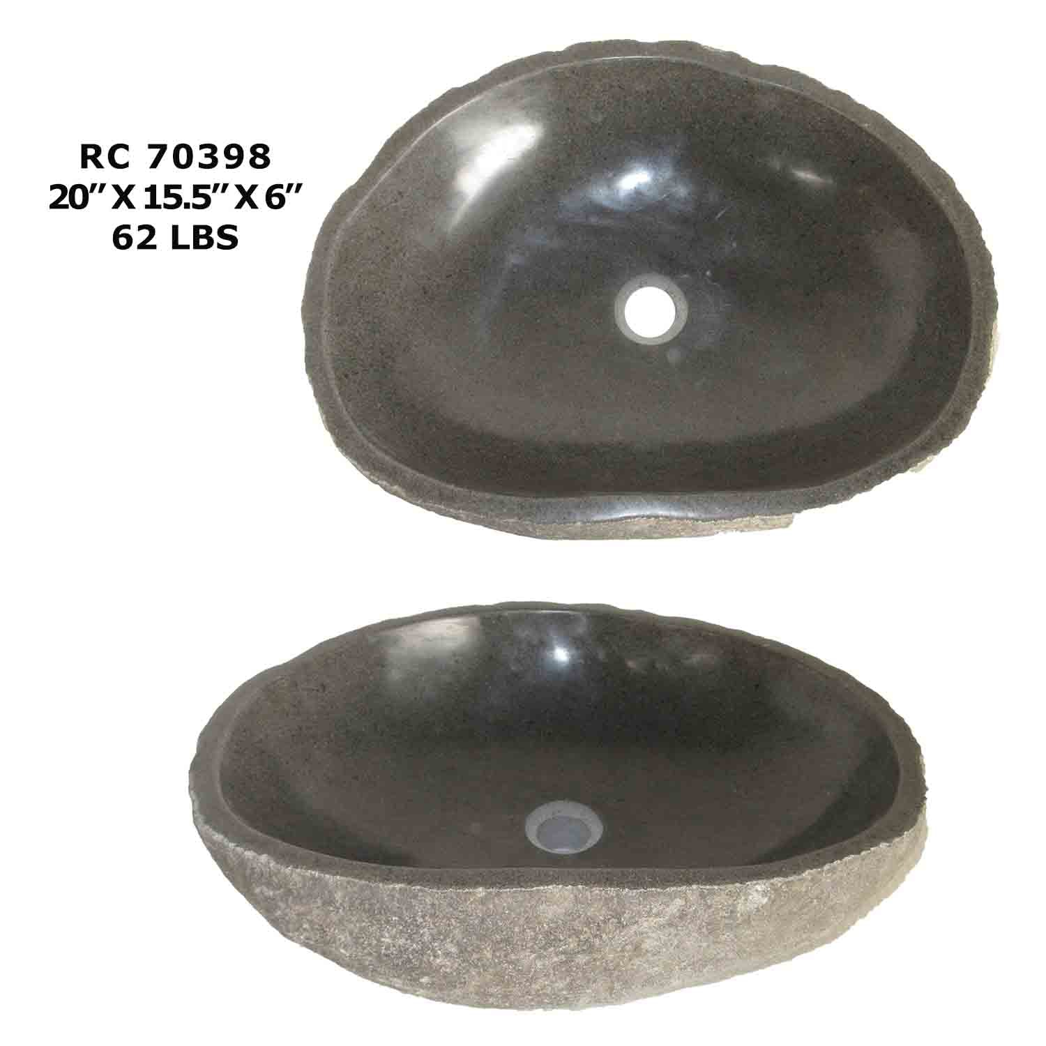 RC70398-Natural River Stone Modern Vessel Sink for Bathroom