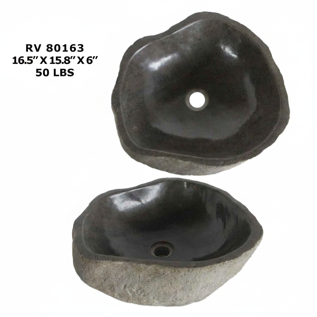 RV80163-Modern Vessel Sink - River Stone Wash Basin Sink