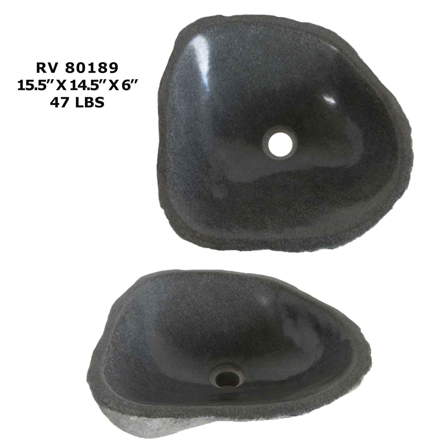RV80189-Natural Riverstone Stone Vessel Sink for Bathroom