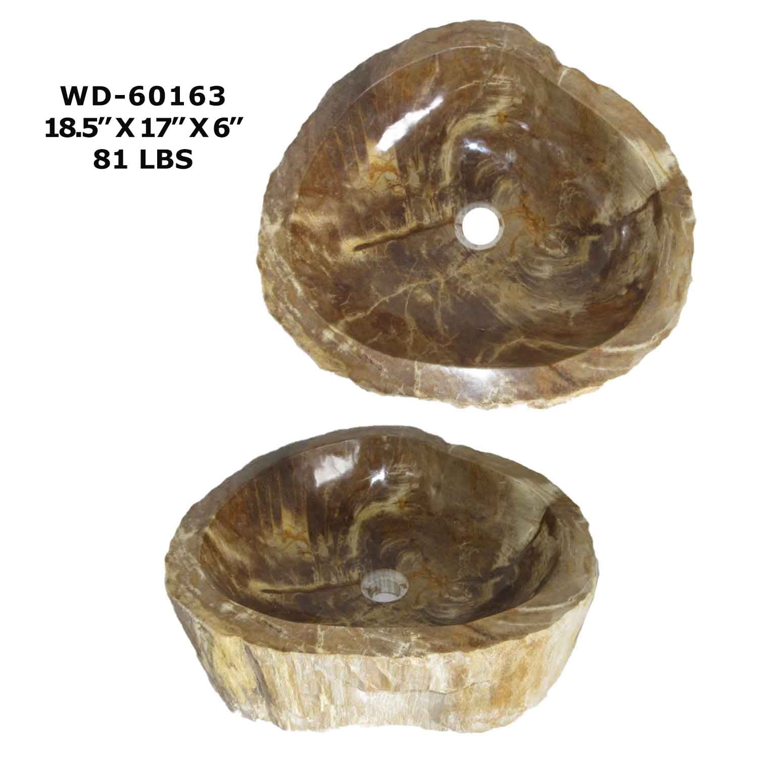 Petrified Wood Sink - Natural Stone Bathroom Vessel Sink - WD 60163