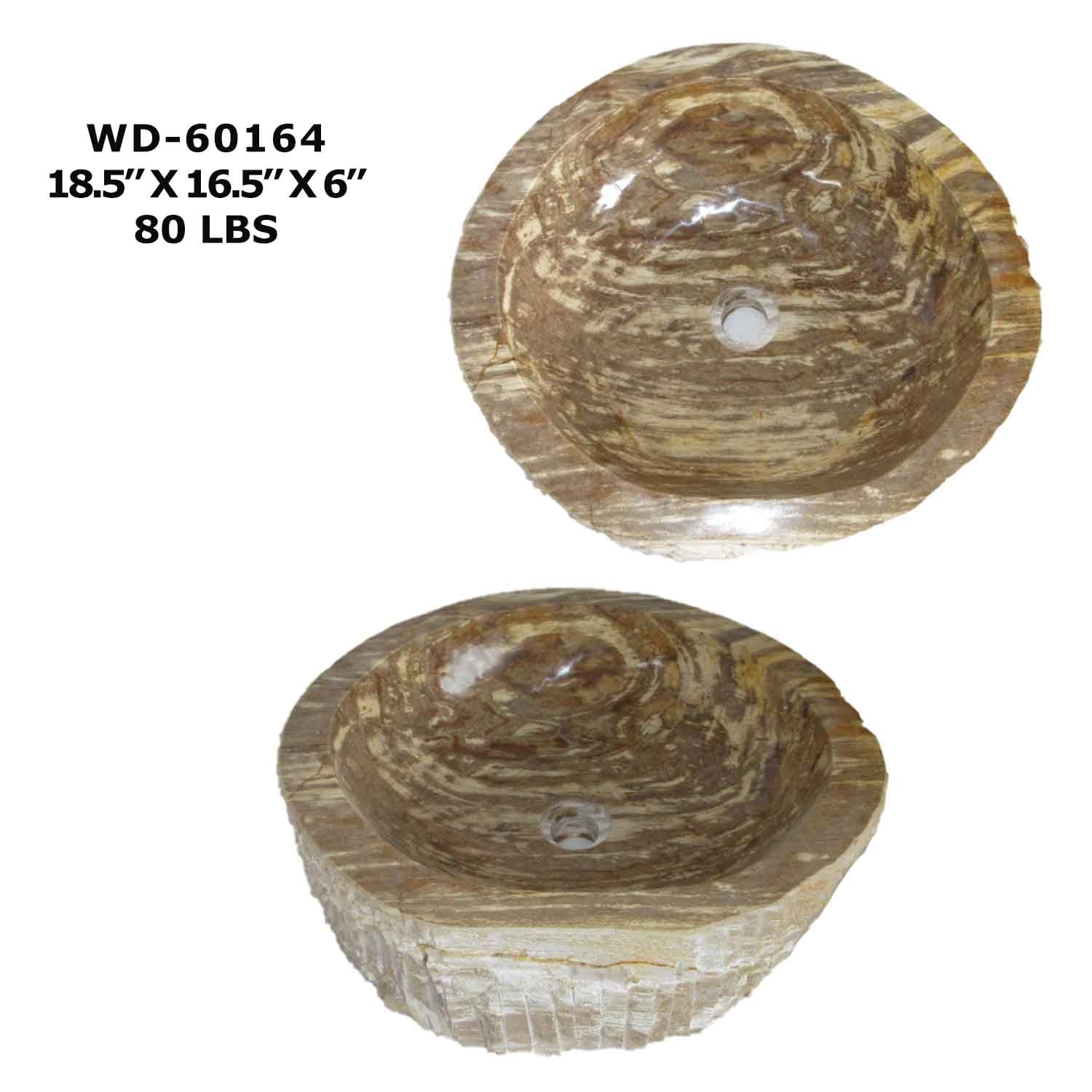 Petrified Wood Sink - Natural Stone Bathroom Vessel Sink - WD 60164
