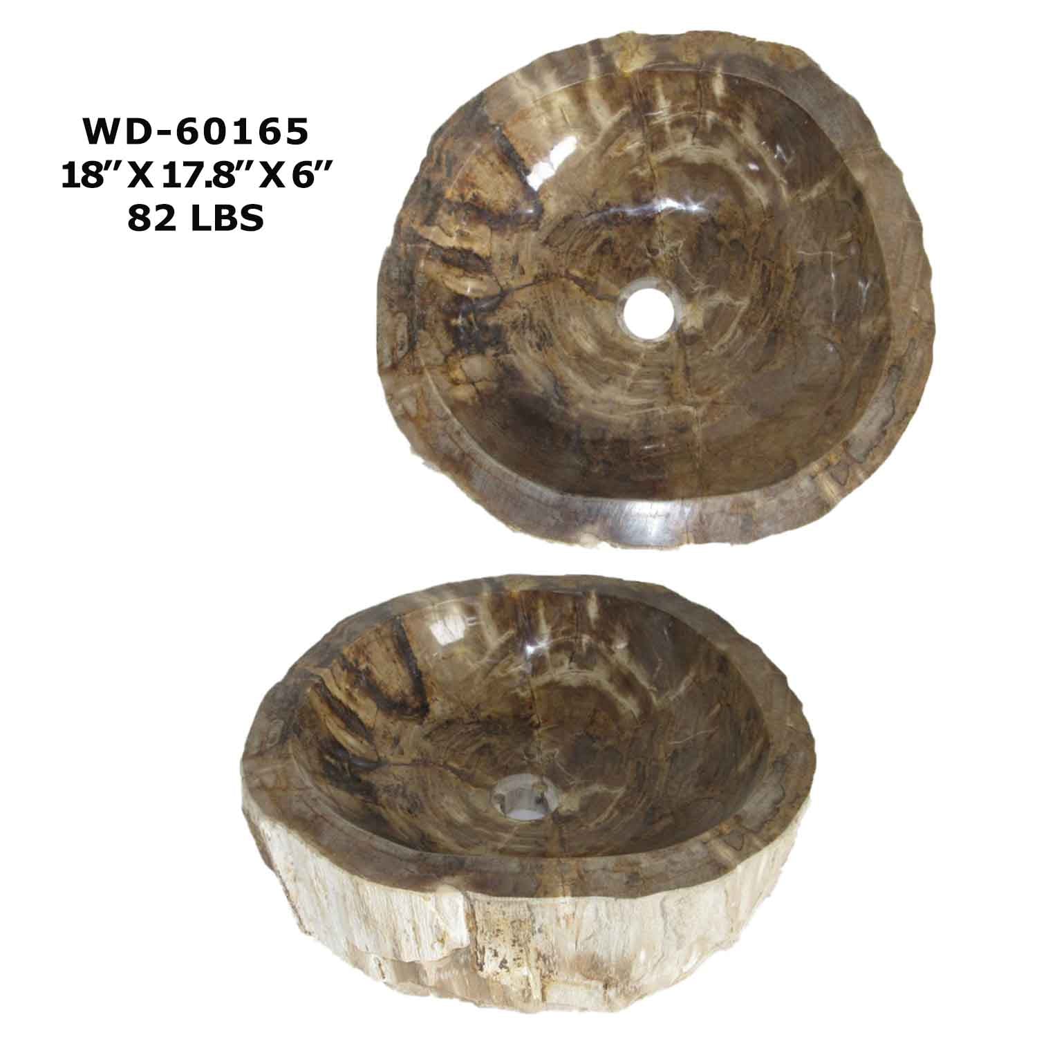 Petrified Wood Sink - Natural Stone Bathroom Vessel Sink - WD 60165
