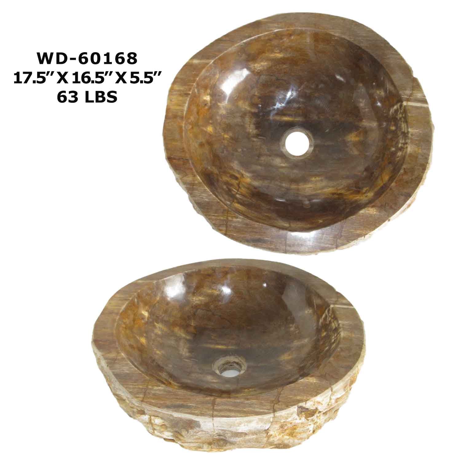 Petrified Wood Sink - Natural Stone Bathroom Vessel Sink - WD 60168