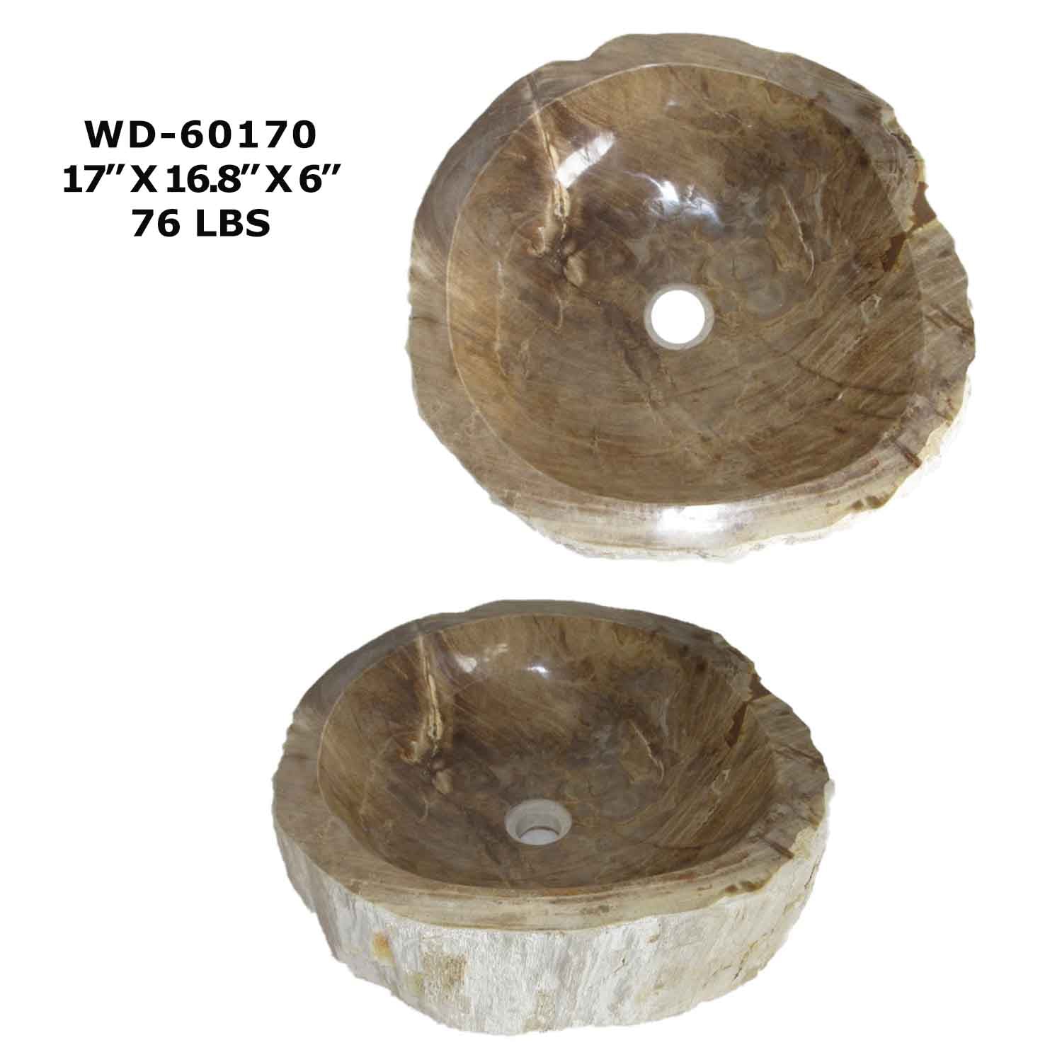Petrified Wood Sink - Natural Stone Bathroom Vessel Sink - WD 60170