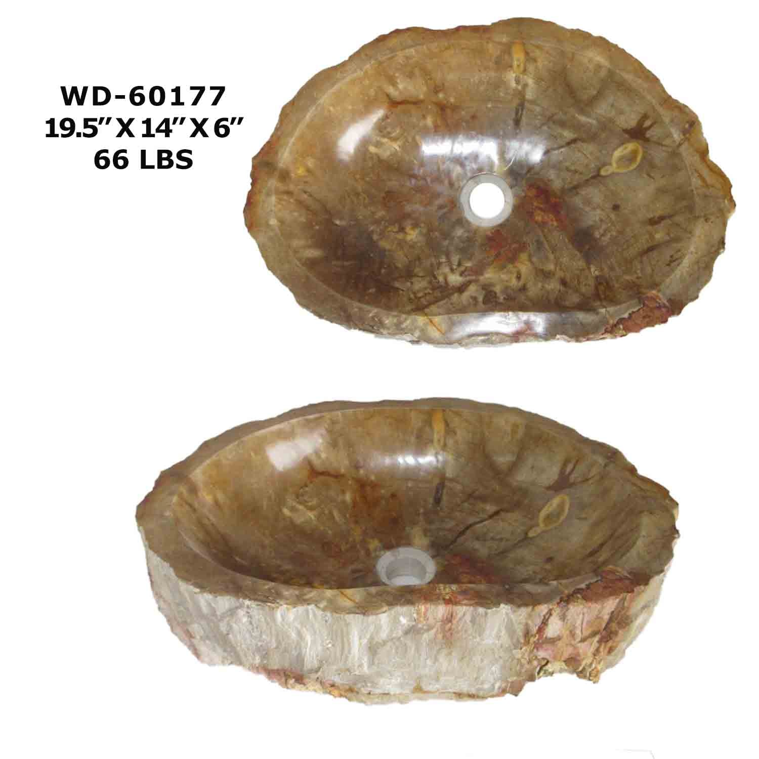 Petrified Wood Wash Basin Sink, Fossil Stone Vessel Sink - WD 60177