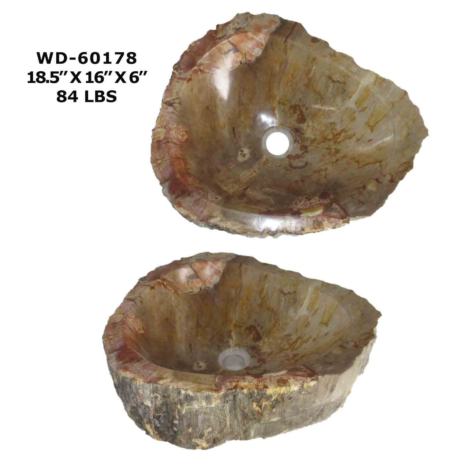 Natural Petrified Wood Sink, Fossil Stone Vessel Sink - WD 60178
