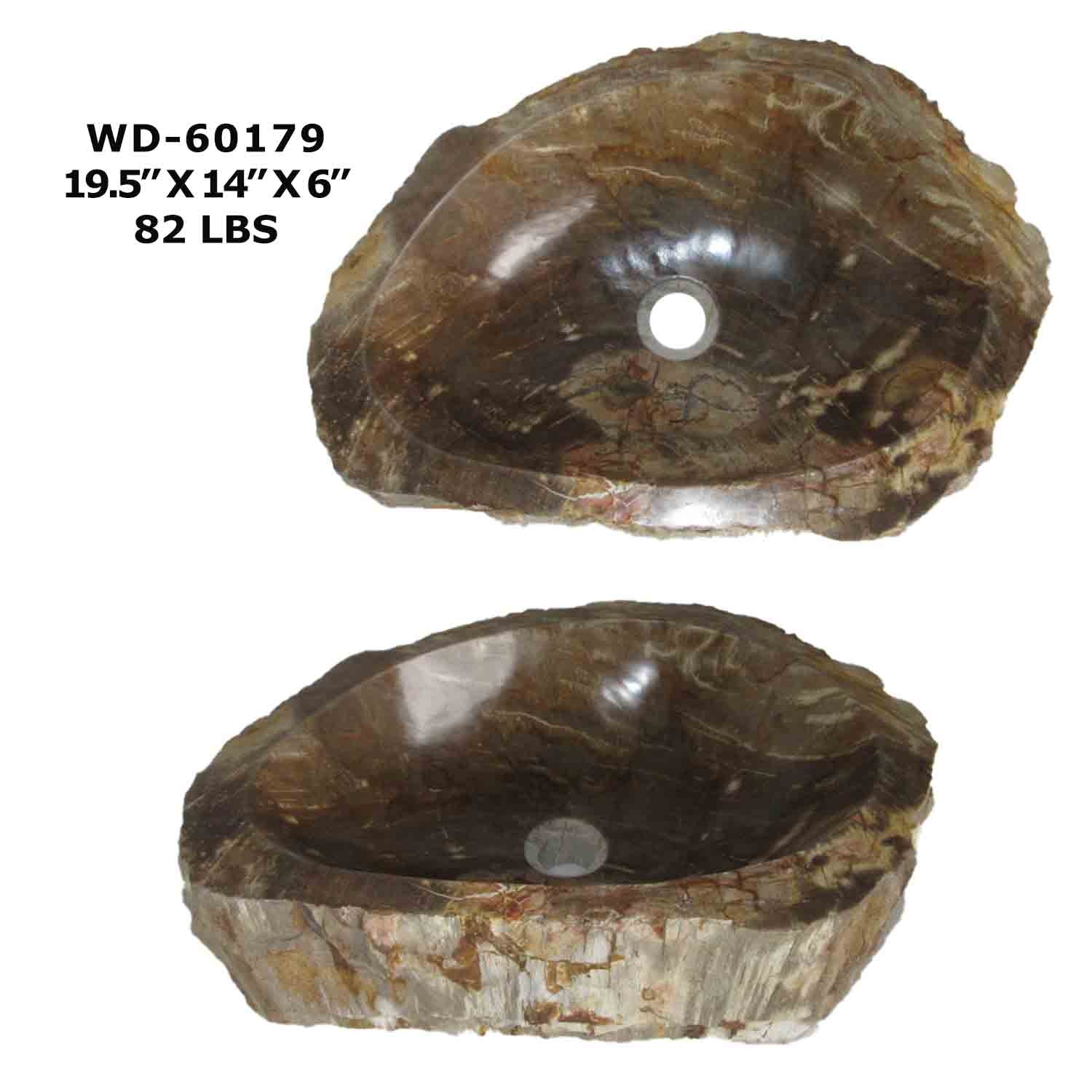 Petrified Wood Sink - Natural Stone Bathroom Vessel Sink - WD 60179