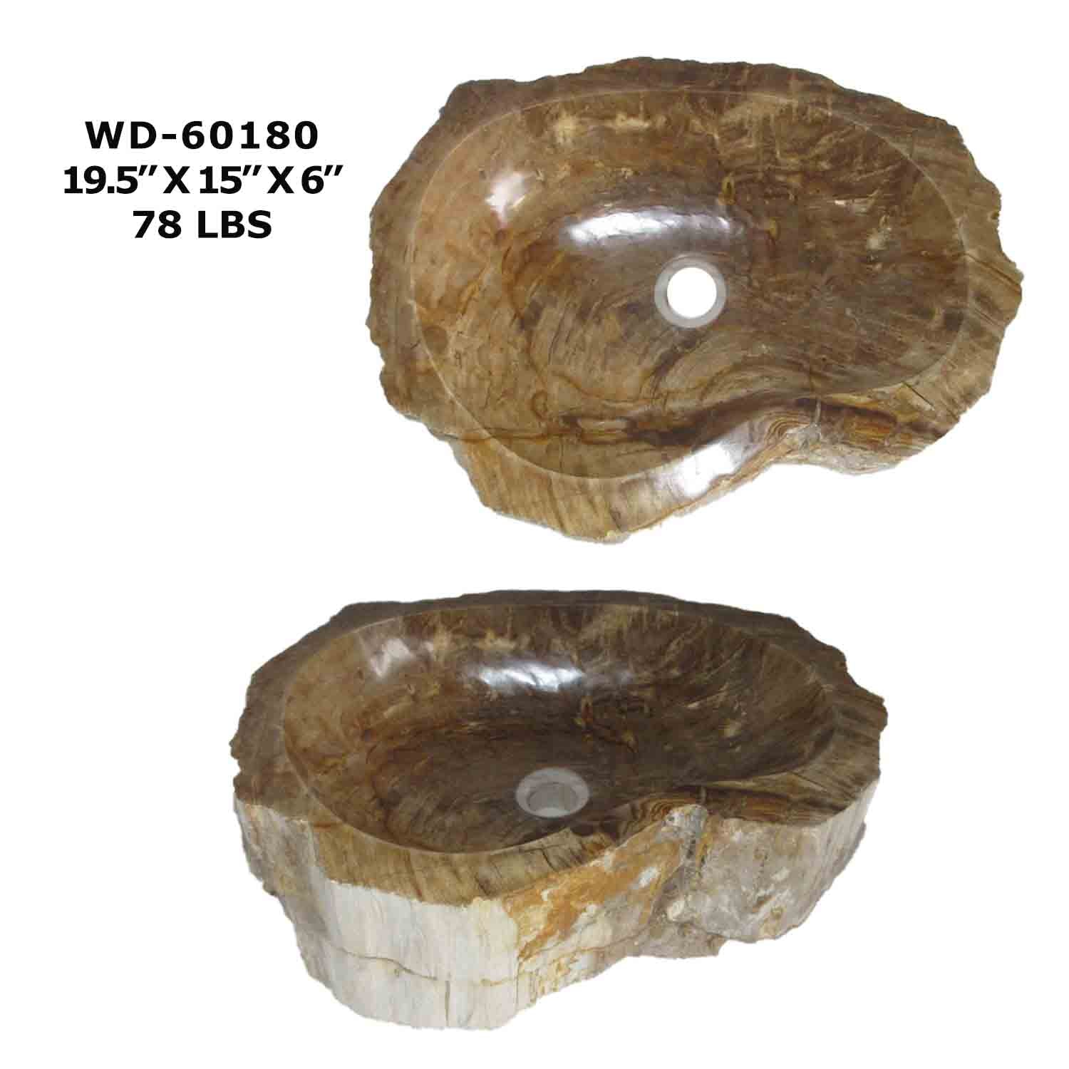 Petrified Wood Vessel Sink for Bathroom - WD 60180