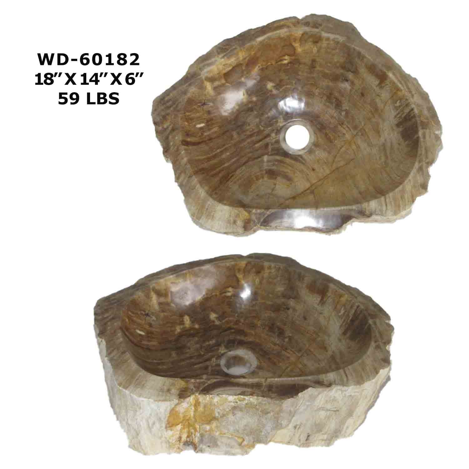 Petrified Wood Bathroom Vanity Sink Bowl, Natural Stone Sink WD 60182