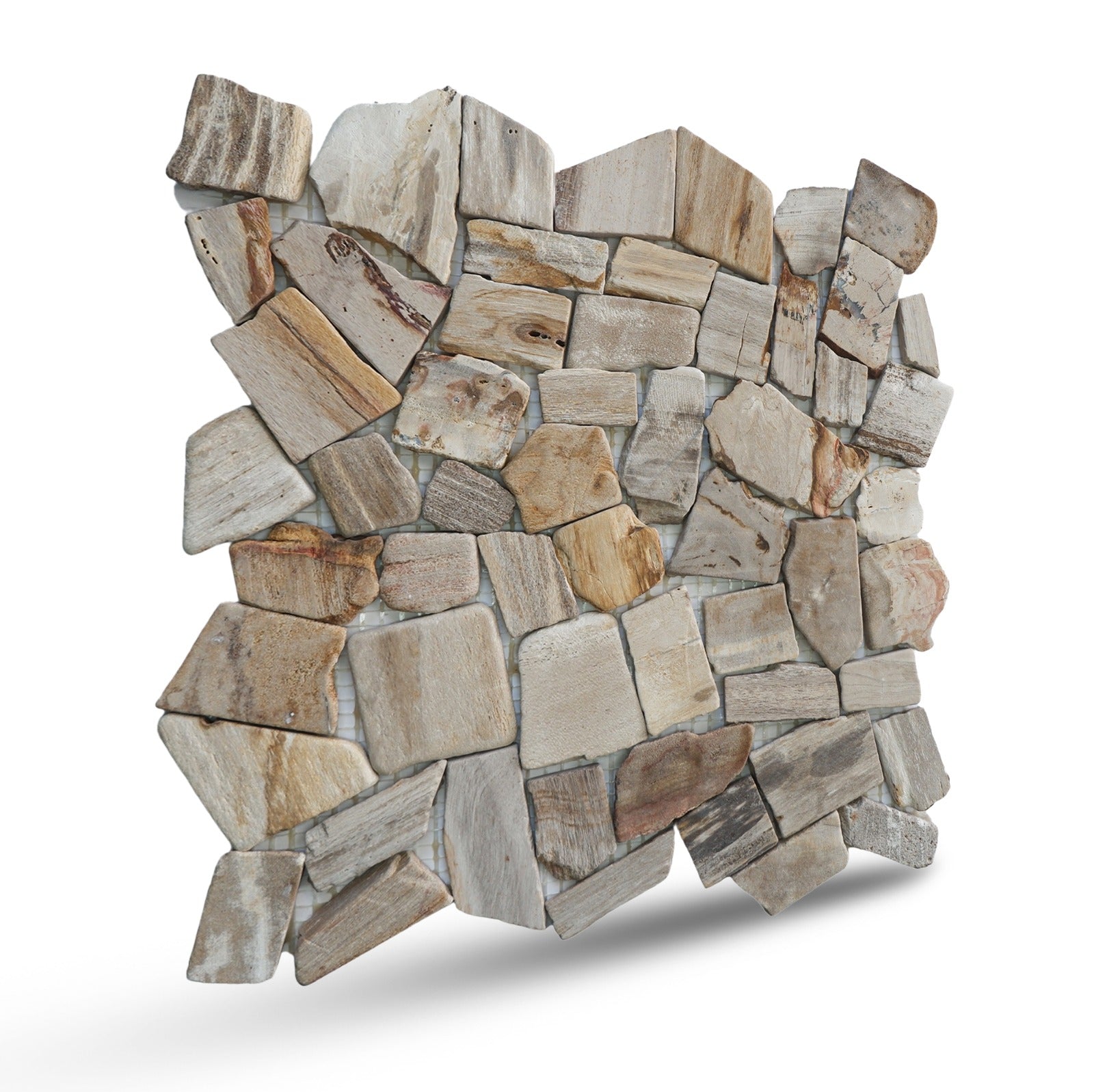 Random Petrified Wood Mosaic Wall Floor Tiles