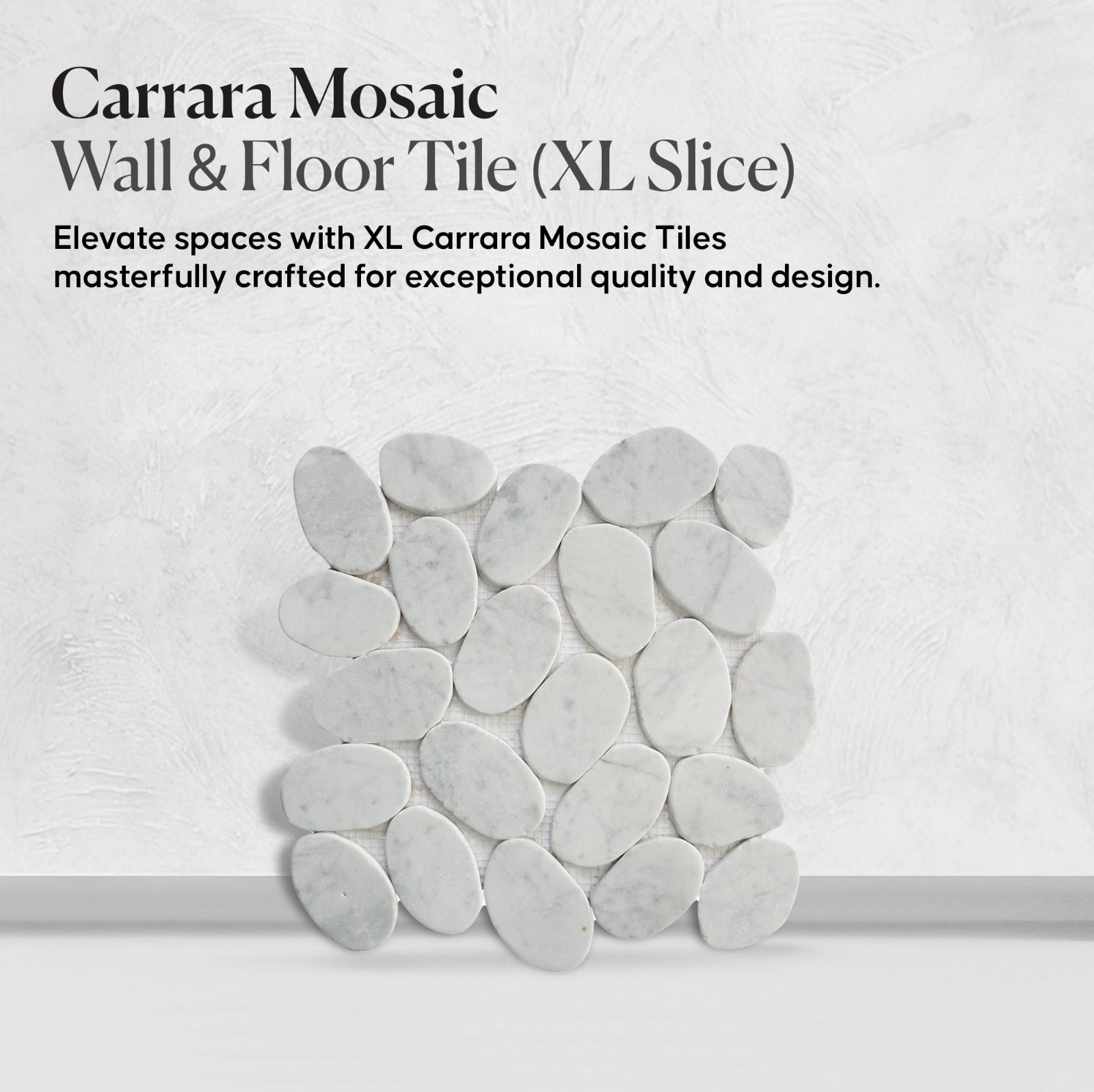 XL SLICE Carrara Mosaic Wall & Floor Tile | 5 Tiles per case