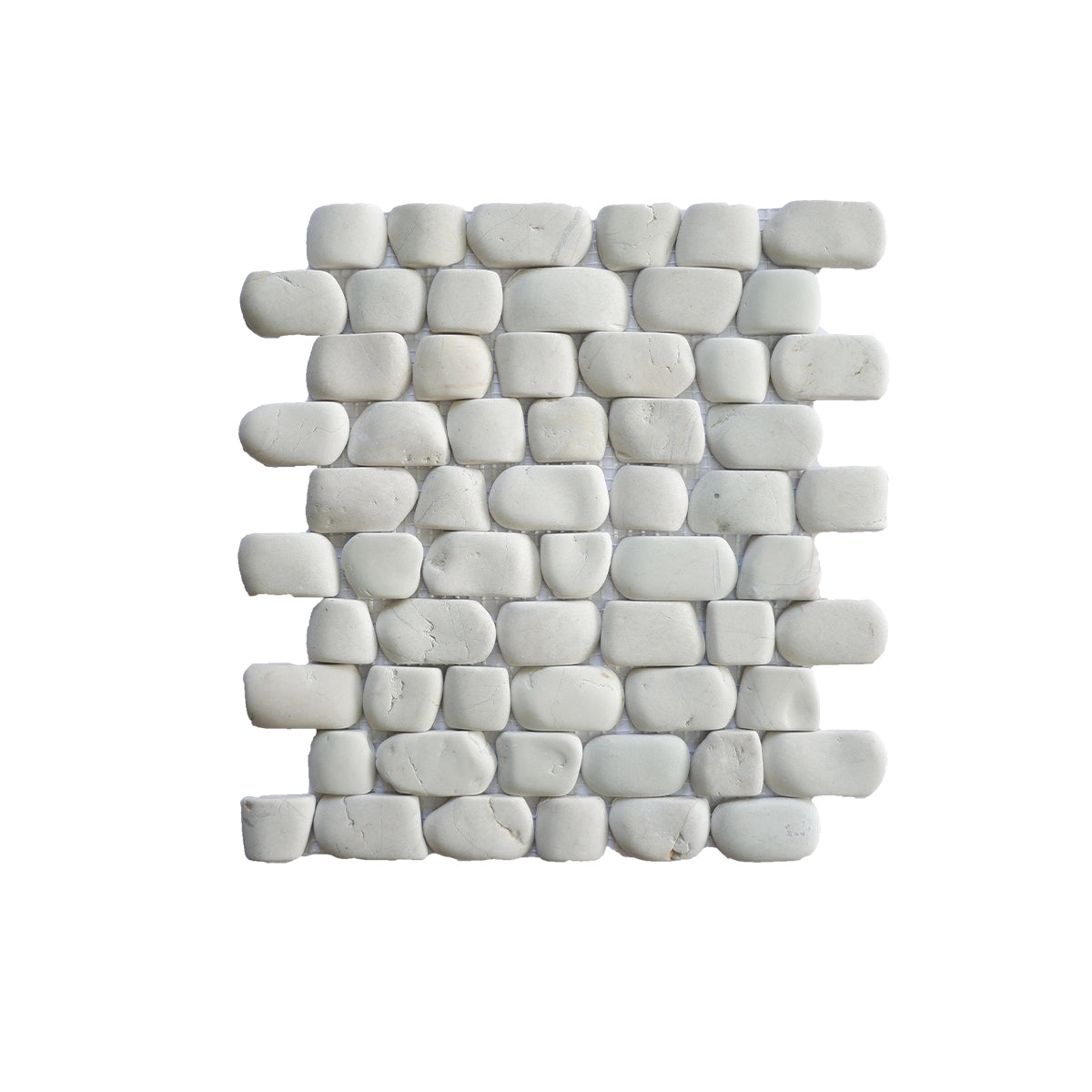 Strip White Stone Pebble Mosaic Tile for Wall | 5 Tiles per case