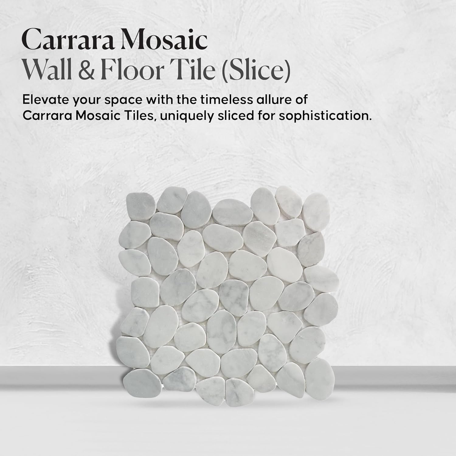 Carrara Mosaic Tiles, Slice Carrara Mosaic Wall & Floor Tile