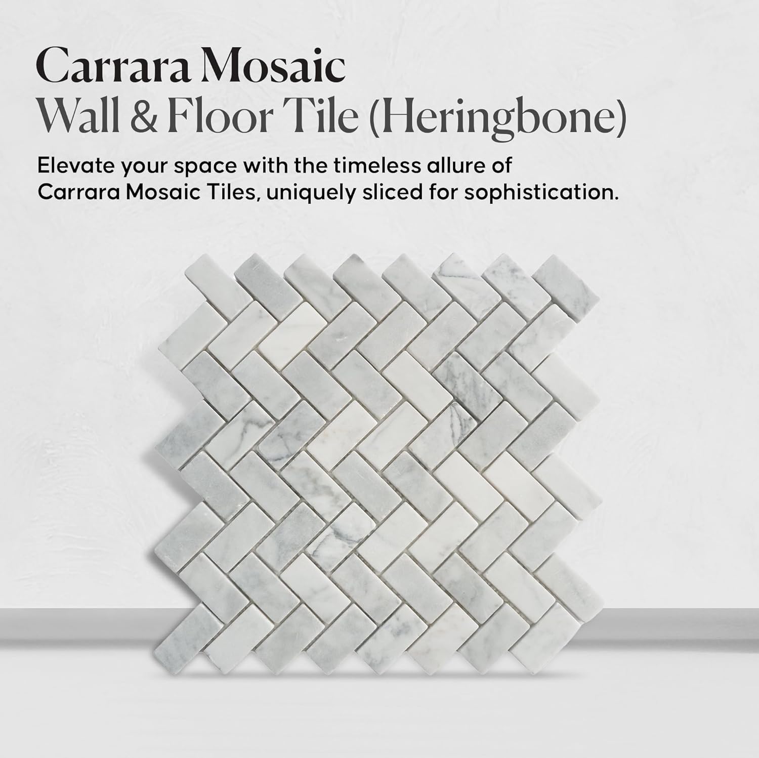 Herringbone Mosaic Tiles, Herringbone Carrara Mosaic Wall & Floor Tile