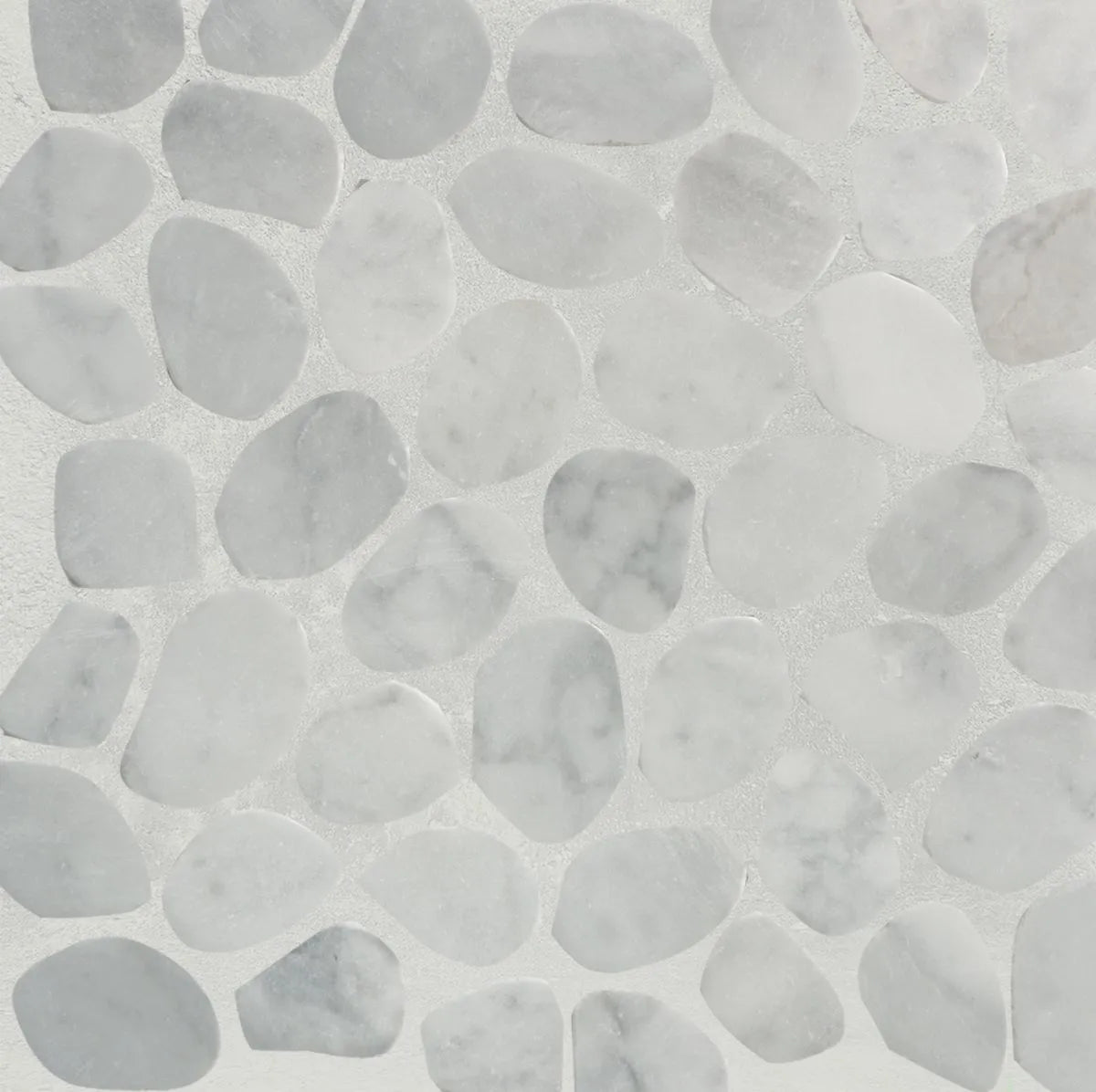 slice carrara tile sample with grout