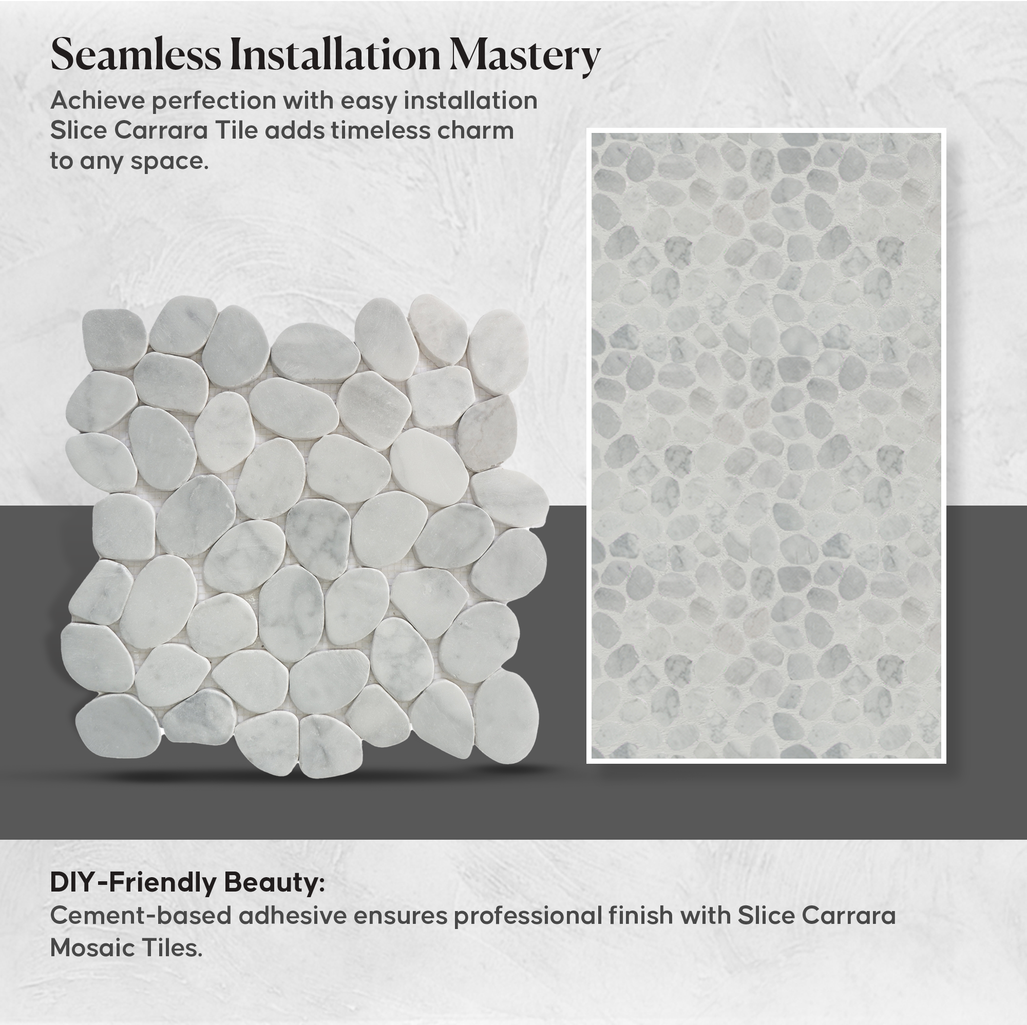 Slice Carrara Mosaic Wall & Floor Tile | 5 Tiles per case