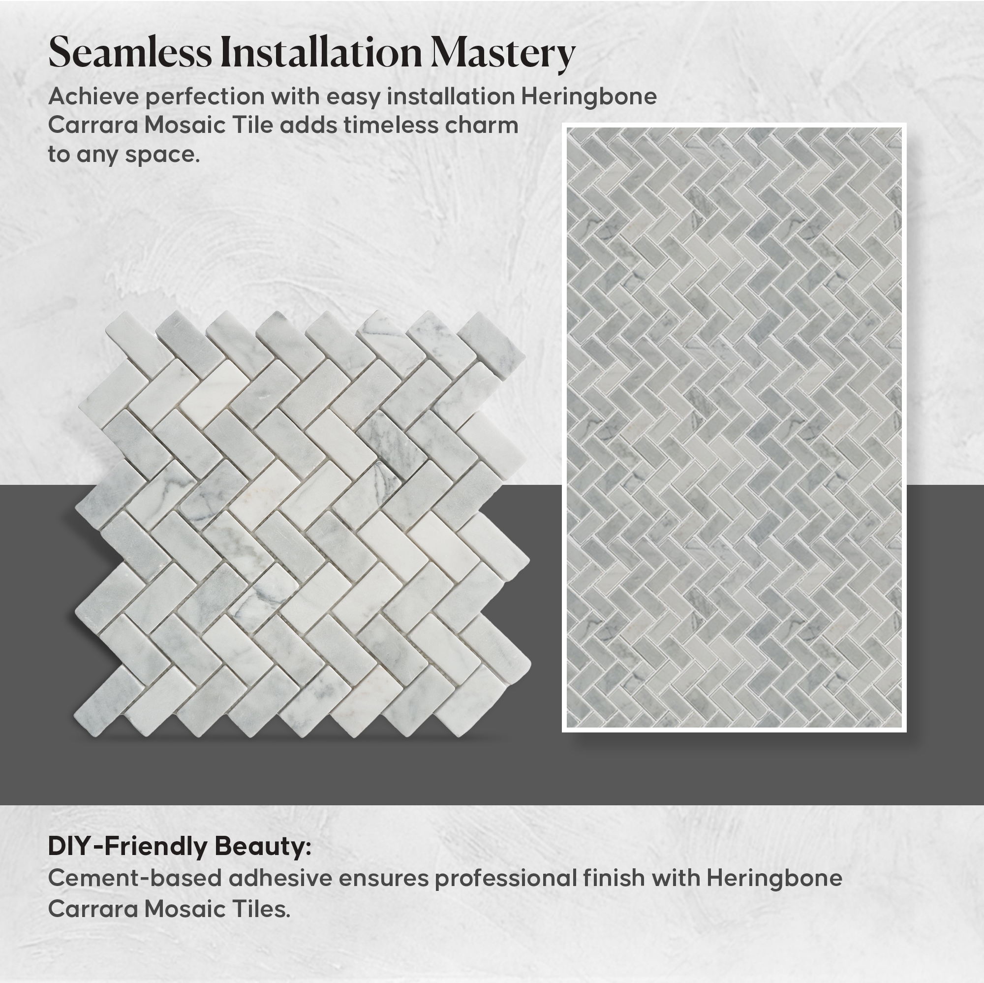 Herringbone Mosaic Tiles, Herringbone Carrara Mosaic Wall & Floor Tile