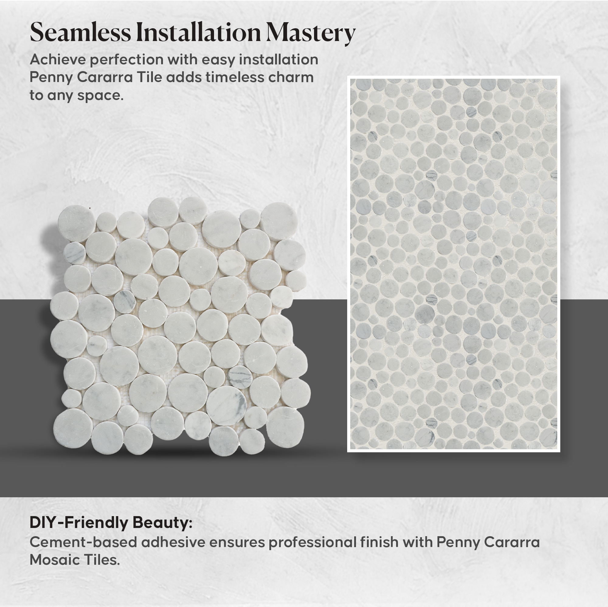 Penny Round Mosaic Tiles, Penny Carrara Mosaic Wall & Floor Tile