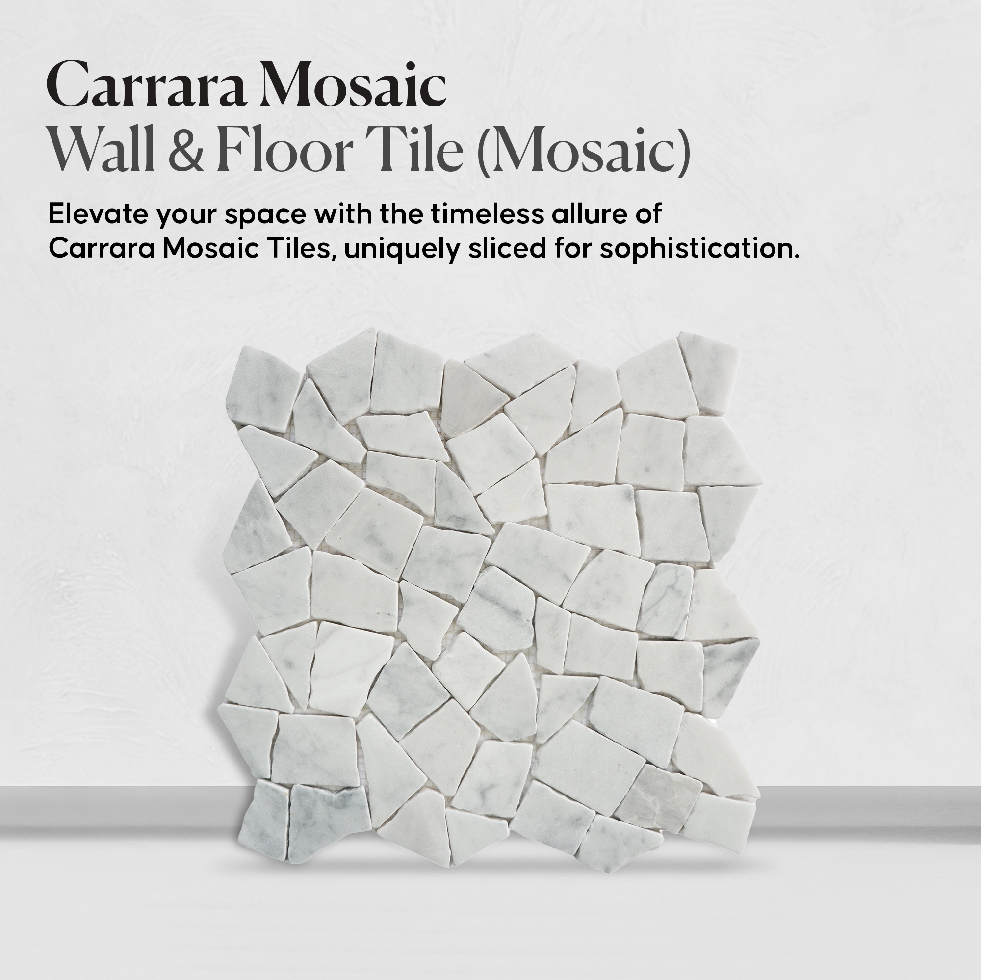 Random Mosaic Carara Wall and Floor Tile | 5 Tiles per case