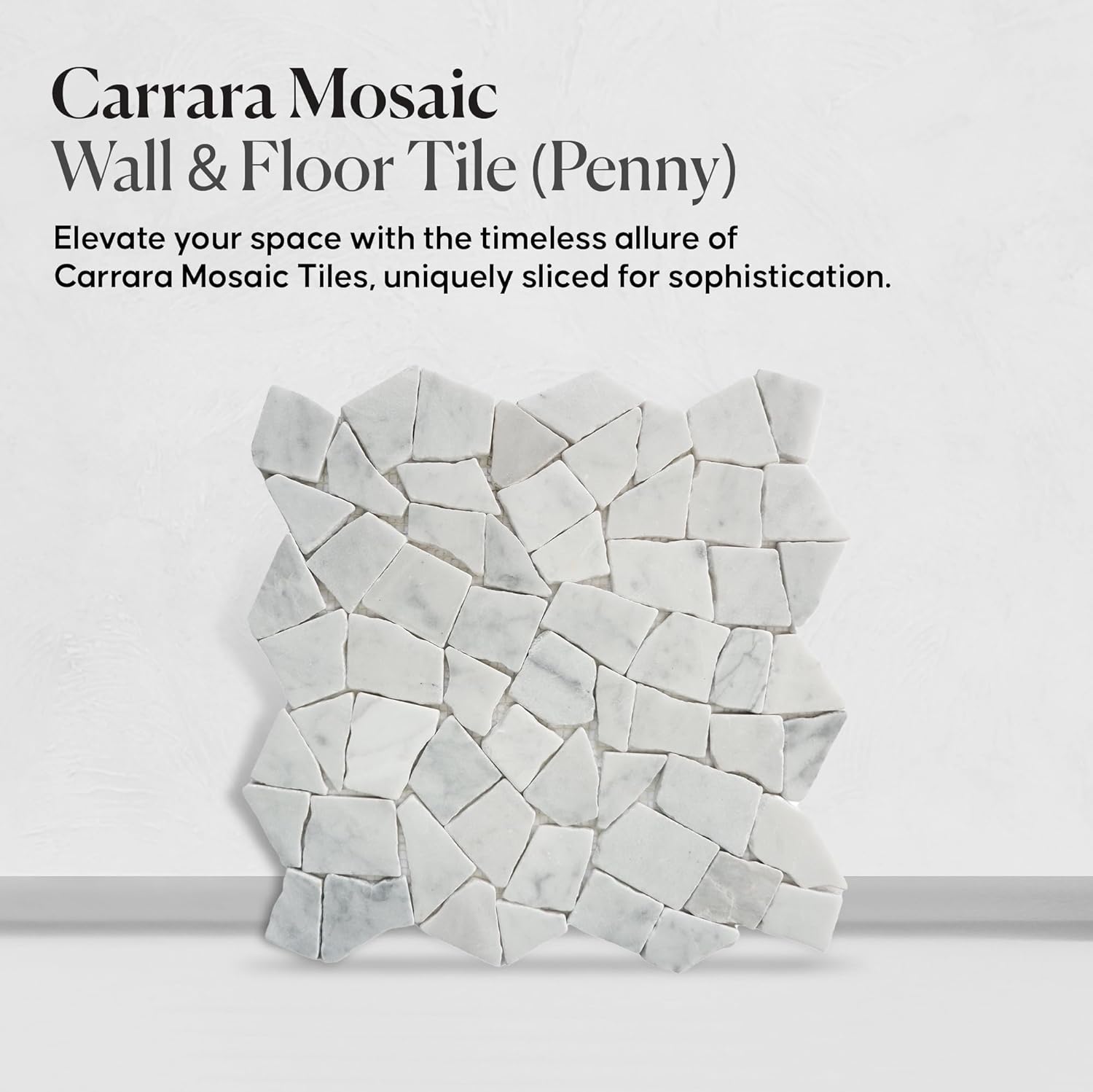 Random Mosaic Carara Wall and Floor Tile | 5 Tiles per case