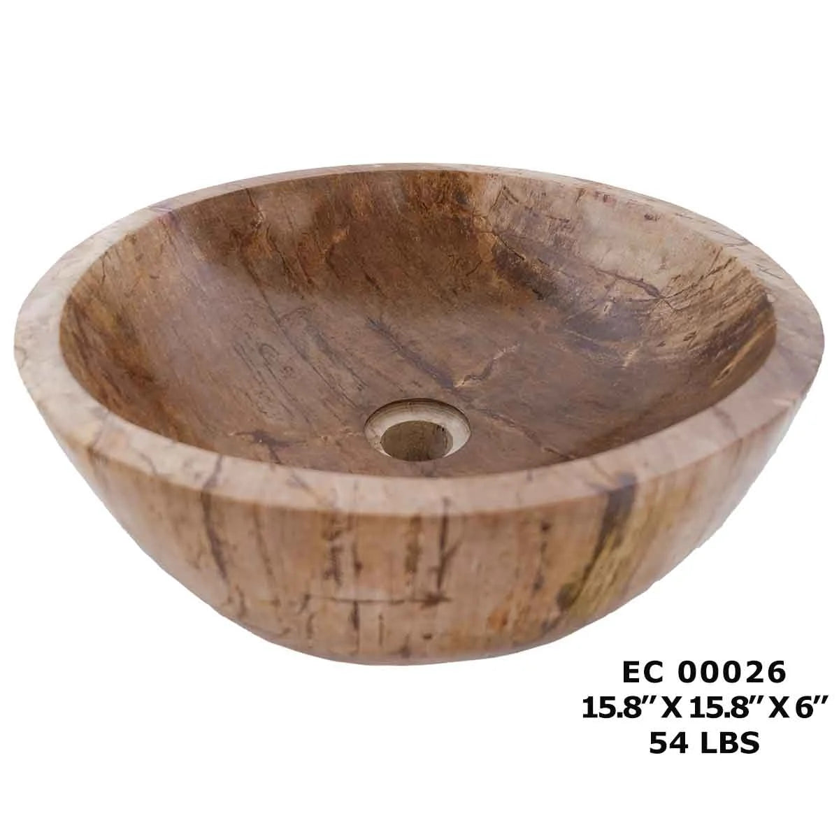 Petrified Wood Stone Vessel Sinks, Ceramic Wood Look Sinks EC00026