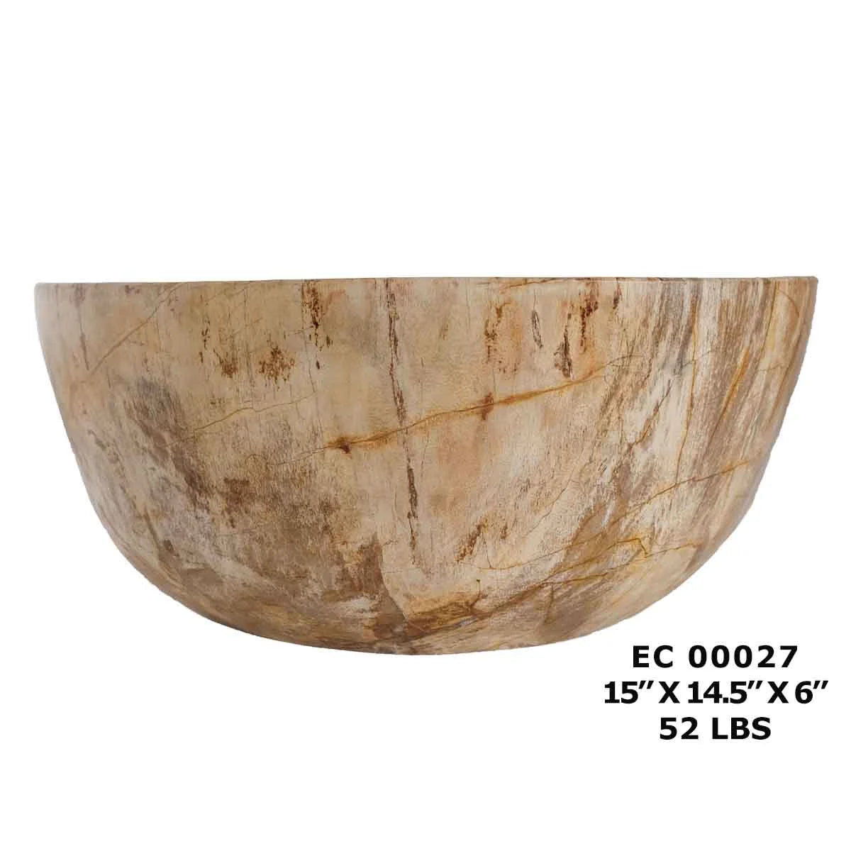 Petrified Wood Kitchen Vessel Sink Bowl Stone Wash Basin EC00027