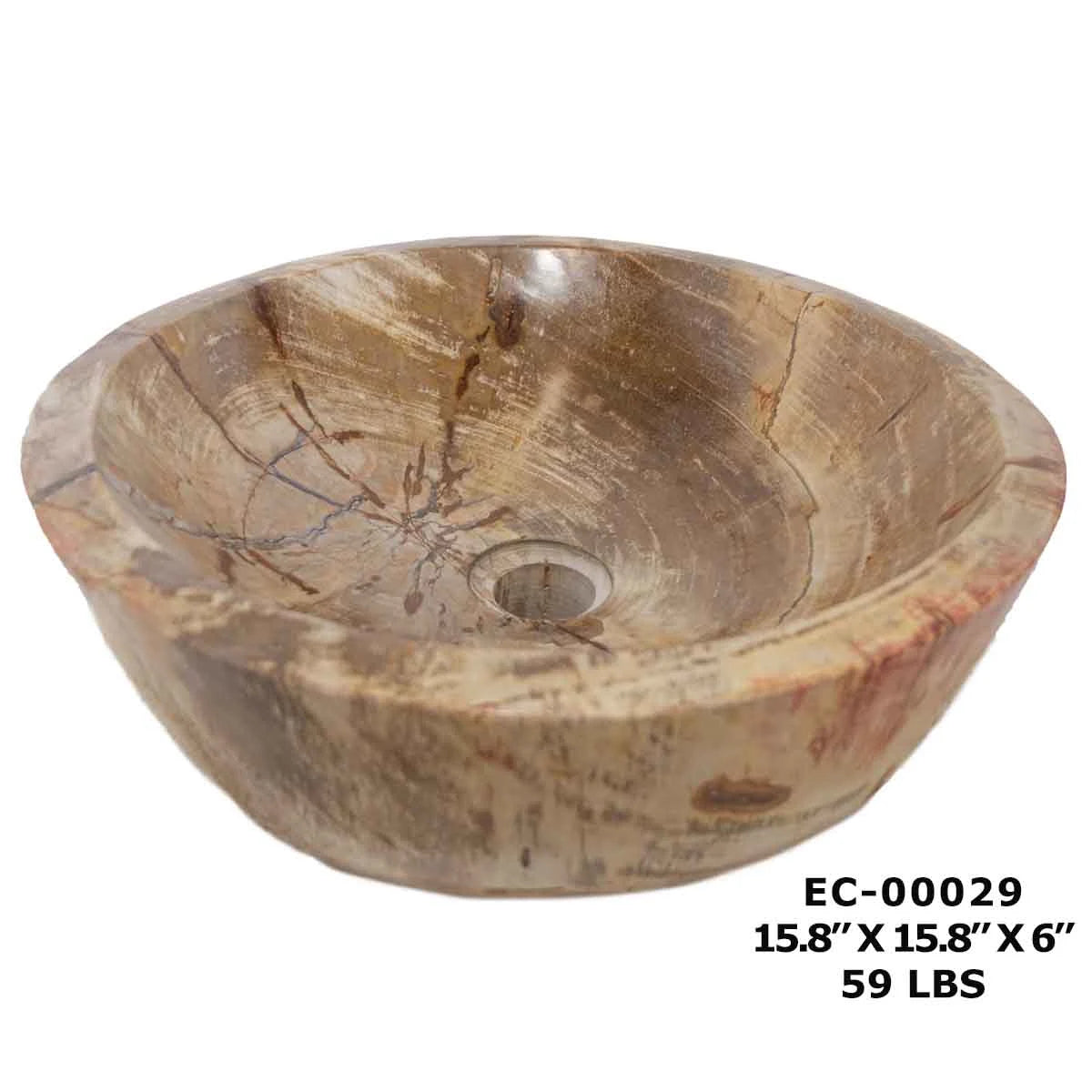 Petrified Wood Bathroom Vessel Sink, Marble Bathroom Sink EC00029