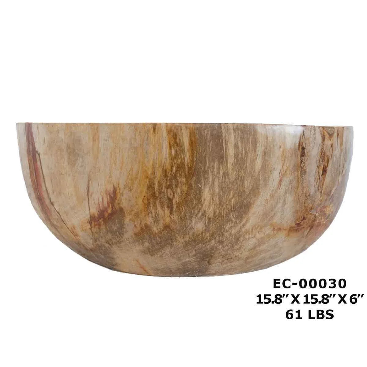 Petrified Wood Sink Basin, Stone Vessel Bathroom Sink EC00030