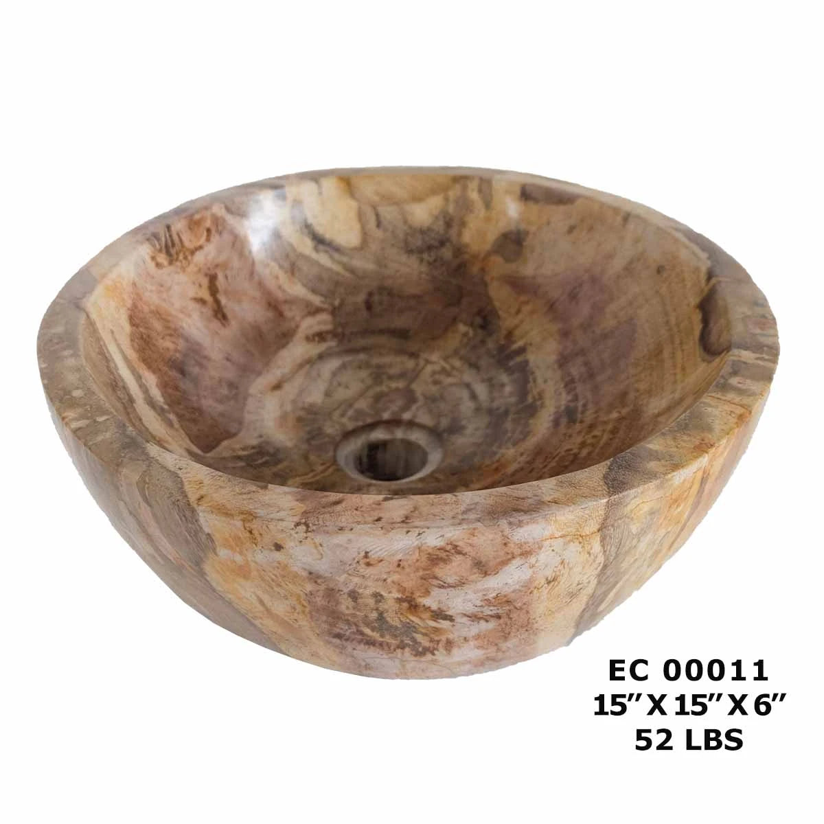 Petrified Wood Stone Vessel Sink, Modern Bathroom Vanity EC00011