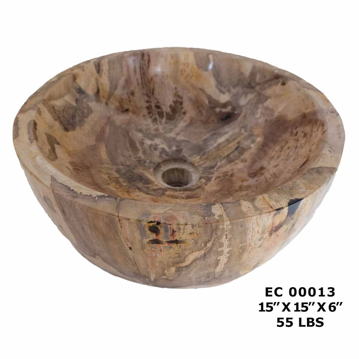 Petrified Wood Natural Stone Sink Bowls, Marble Sink for Bathroom EC00013