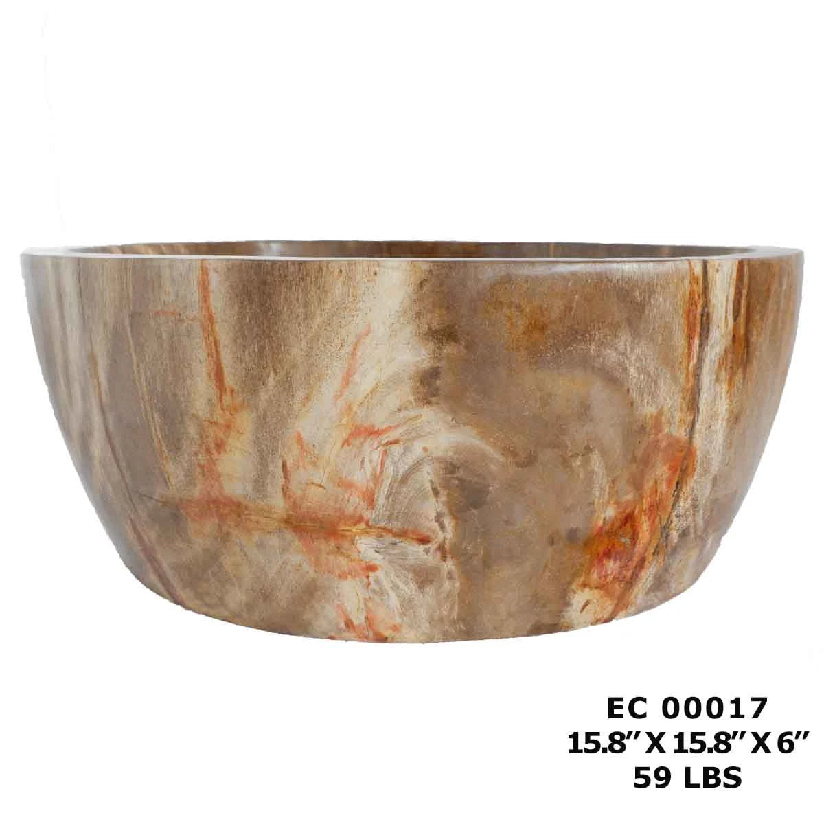 Petrified Wood Bathroom Vanity Vessel Sink, Bowl Kitchen Sink EC00017