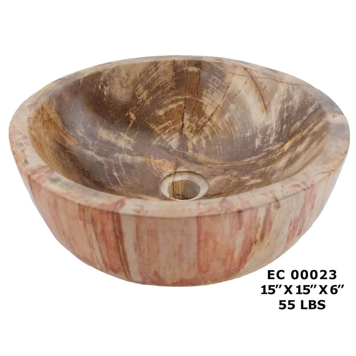Petrified Wood Single Bowl Kitchen Sink, Marble Farm Sink EC00023