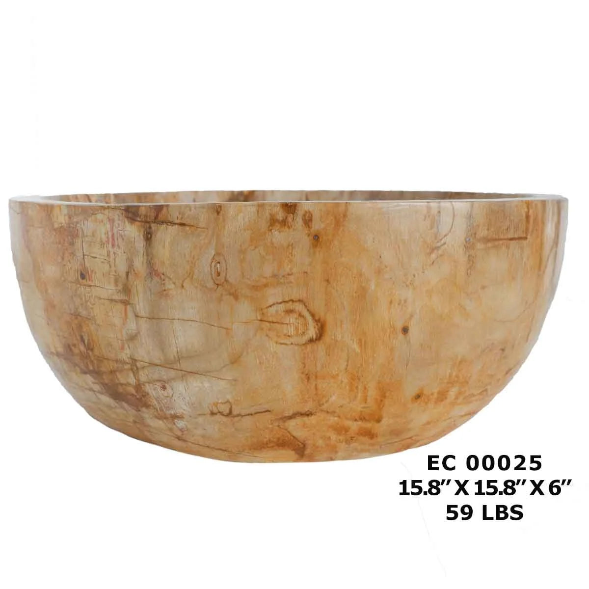 Petrified Wood Kitchen Sink Bowl, Modern Vessel Basin Sink EC00025