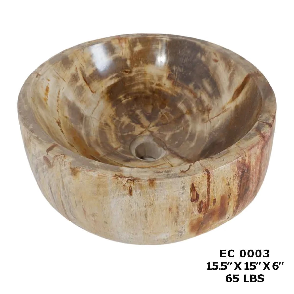 Petrified Wood Sink Bowls for Bathroom, Bowl Sink Vanity EC0003