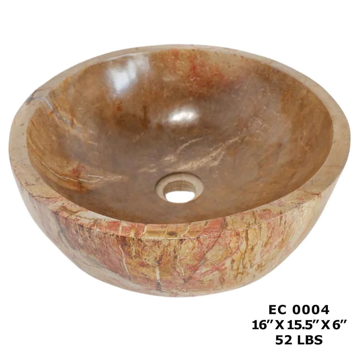 Petrified Wood Stone Wash Basin, Bathroom Vanity Bowl Sink EC0004