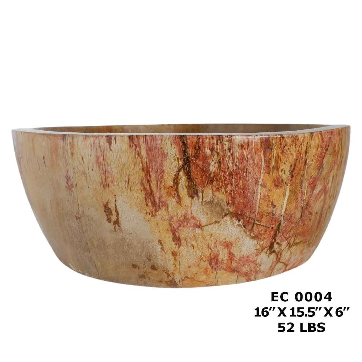 Petrified Wood Stone Wash Basin, Bathroom Vanity Bowl Sink EC0004