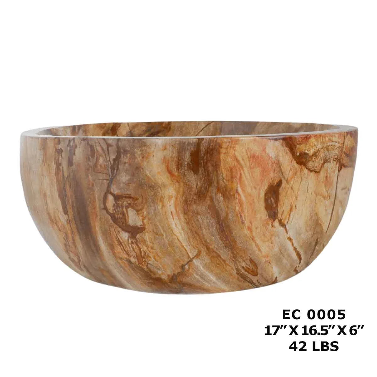 Petrified Wood Antique Stone Basin Sinks for Bathroom EC0005