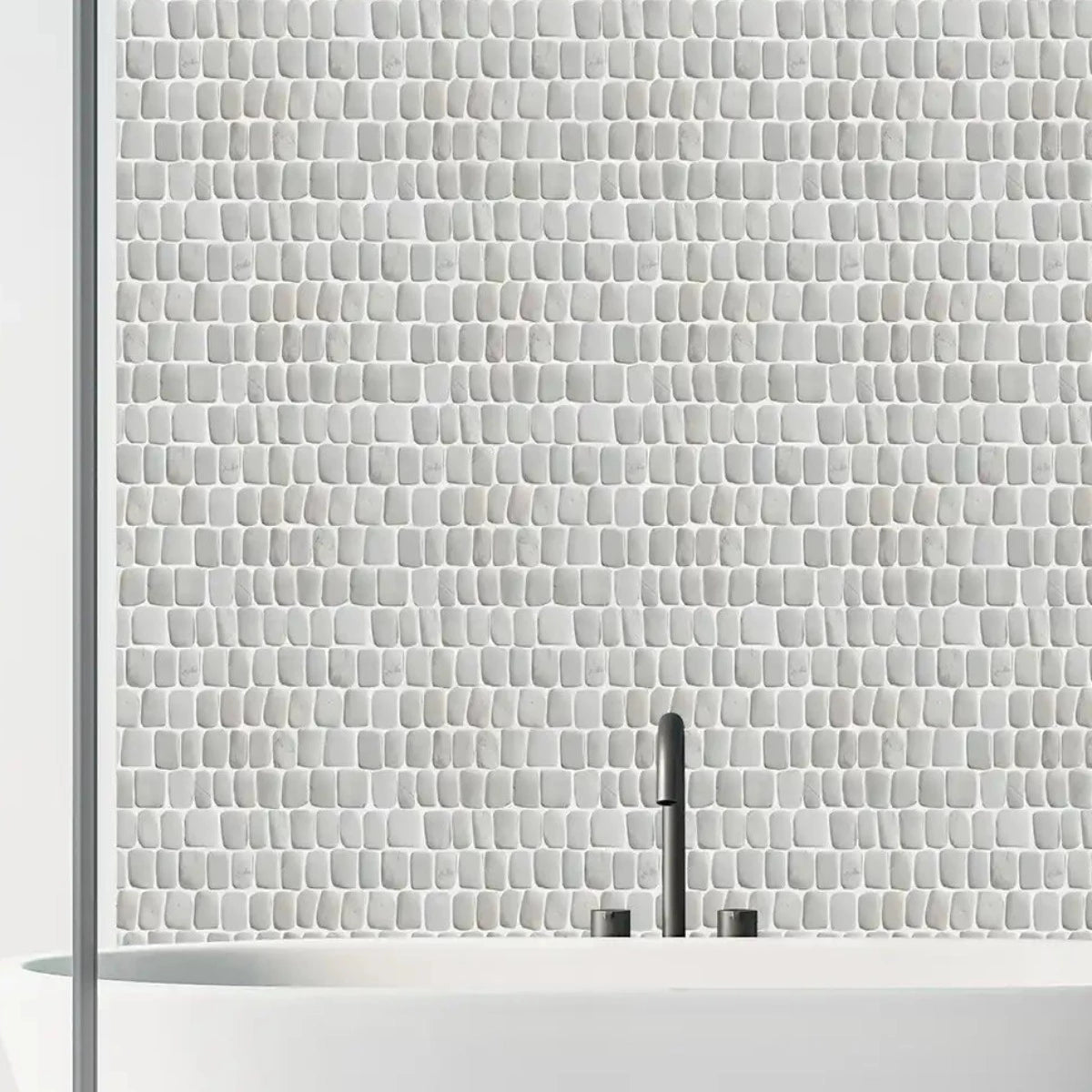 Natural White Stone Mosaic Tile for Wall, Canine White Mosaic Tile