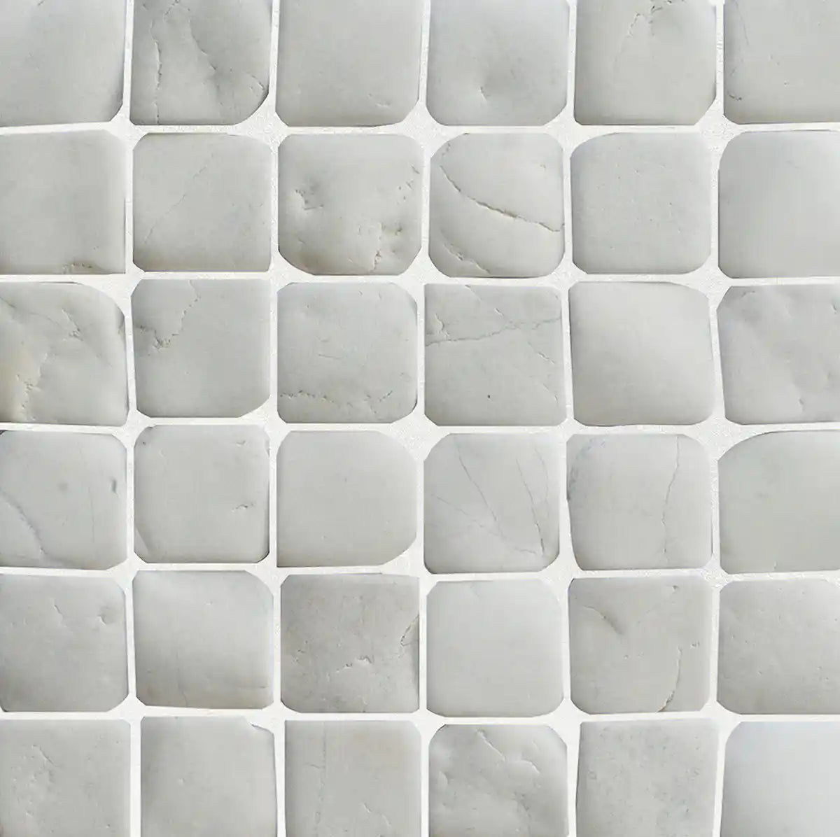 White Natural Stone Mosaic Tile, Molar 5 White Mosaic Tile