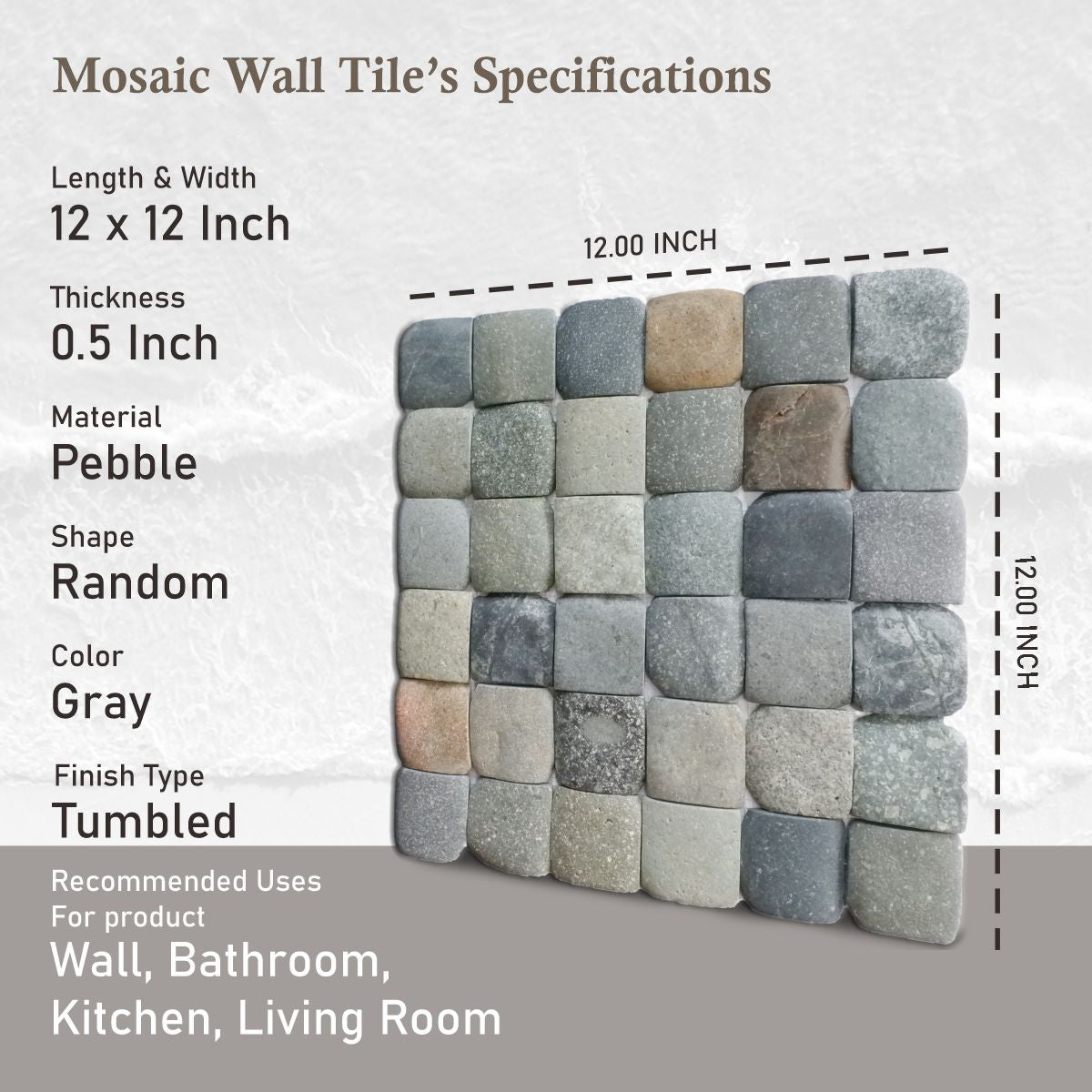 Mixed Stone Mosaic Tiles, Molar 5 Natural Stone Mosaic Tile