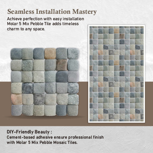 Mixed Stone Mosaic Tiles, Molar 5 Natural Stone Mosaic Tile