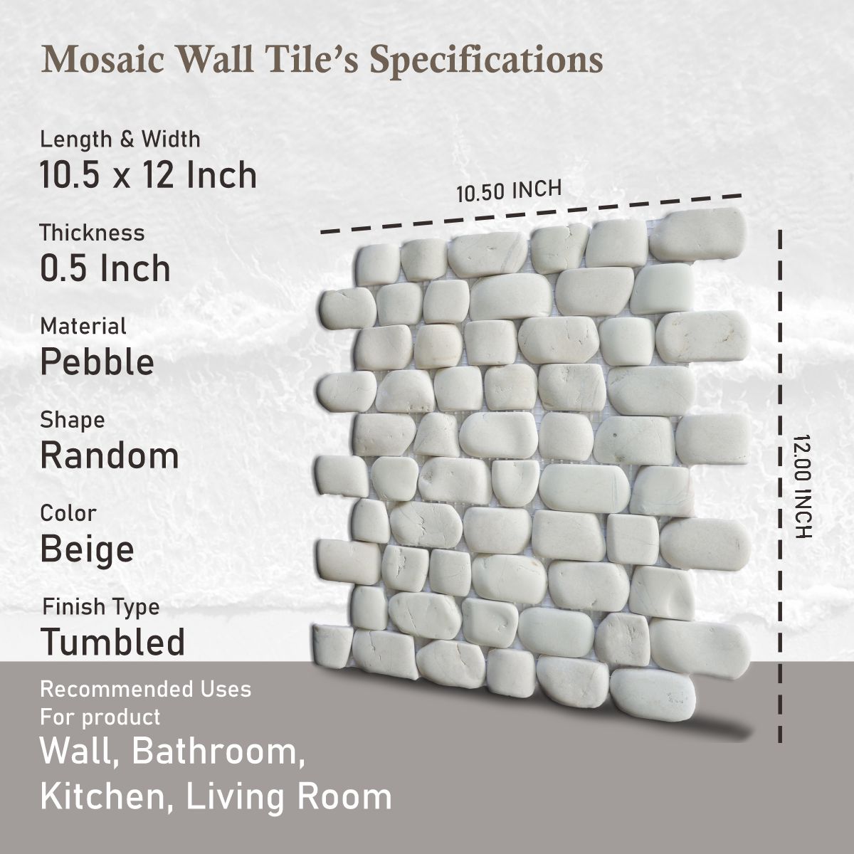 Strip White Mosaic Tile for Wall, Strip Stone Mosaic Tiles