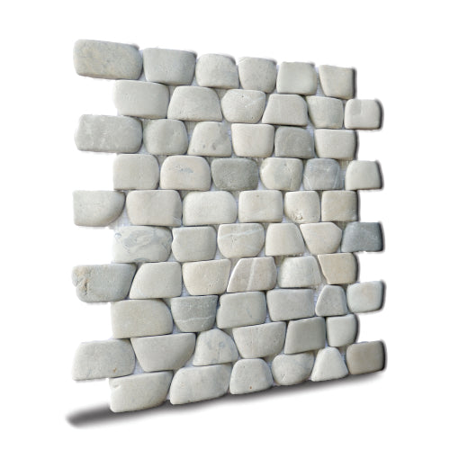 Strip Grey Stone Pebble Mosaic Tile for Wall | 5 Tiles per case