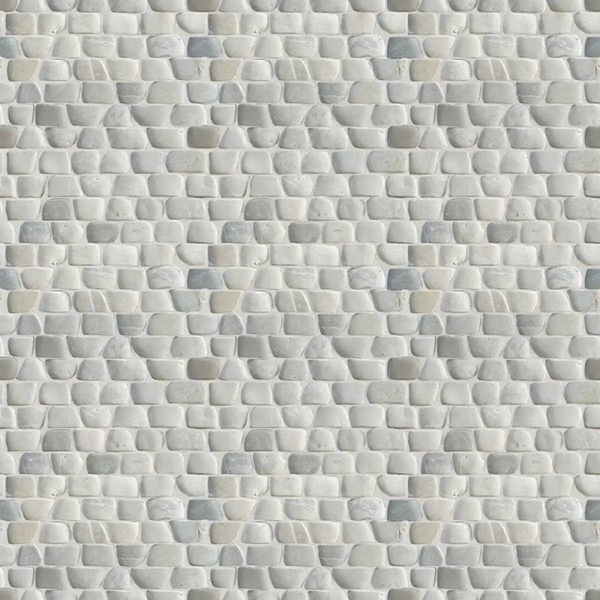 Strip Grey Stone Pebble Mosaic Tile for Wall | 5 Tiles per case