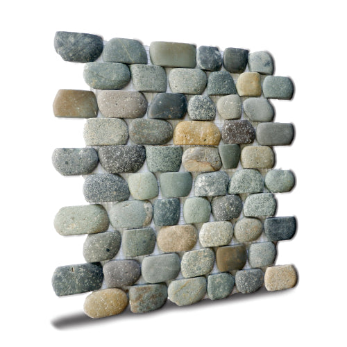 Strip Mix Stone Mosaic Tile for Wall, Pebble Mosaic Tile