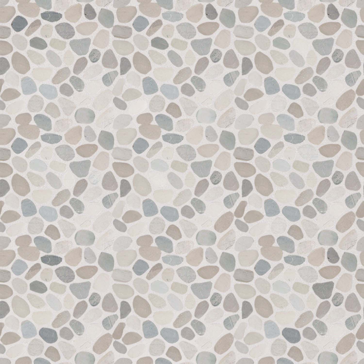 Multicolor Mosaic Tile, Mix Blend Sliced Pebble Wall & Floor Tile