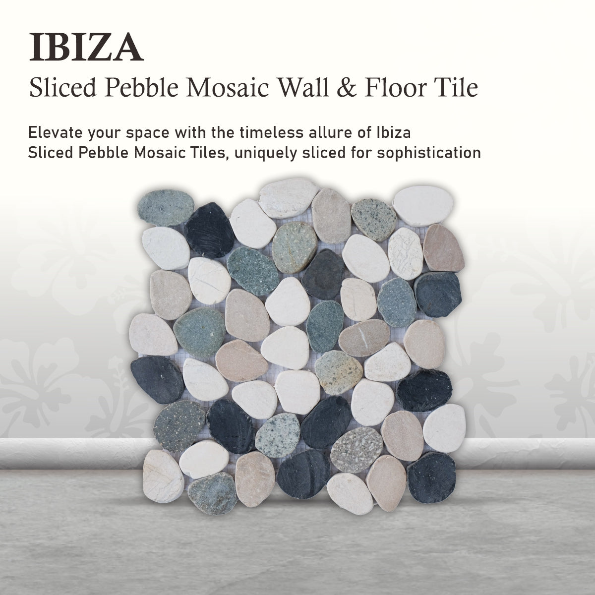 Ibiza Sliced Pebble Mosaic Wall & Floor Tile | 5 Tiles per case