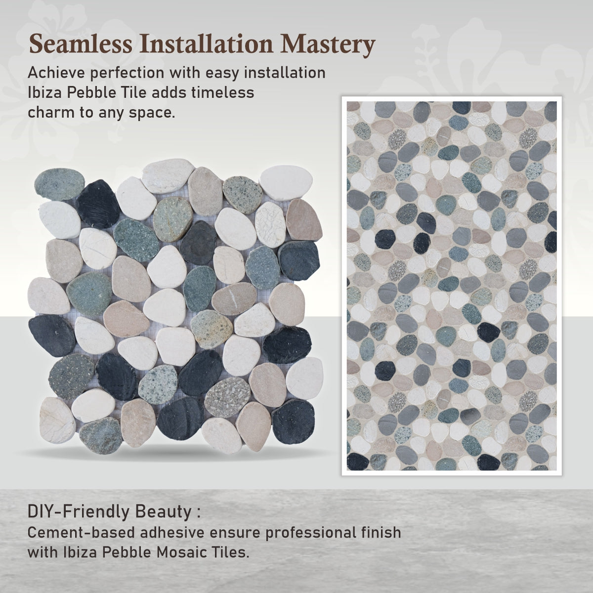 Ibiza Sliced Pebble Mosaic Wall & Floor Tile | 5 Tiles per case